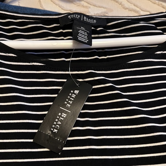 White House Black Market .  Black and White striped top.  New with tag - Picture 2 of 3